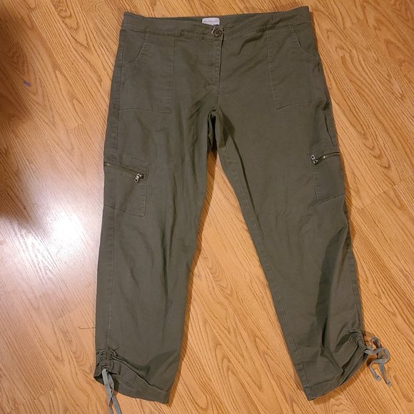 Long Elegant Legs Pants - LEL LONG ELEGANT LEGS ZIP POCKET CROPPED CARGO PANTS ADJUSTABLE TIE HEM sz 16